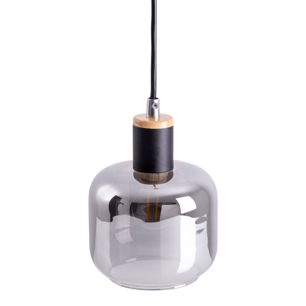 1-pendelende lamp "fumoso", hanglamp gemaakt van metaal en glas in zwart, met E14-aansluiting, voor eetkamer, woonkamer, gang of kantoor, hangende lamp 80 x 20 cm