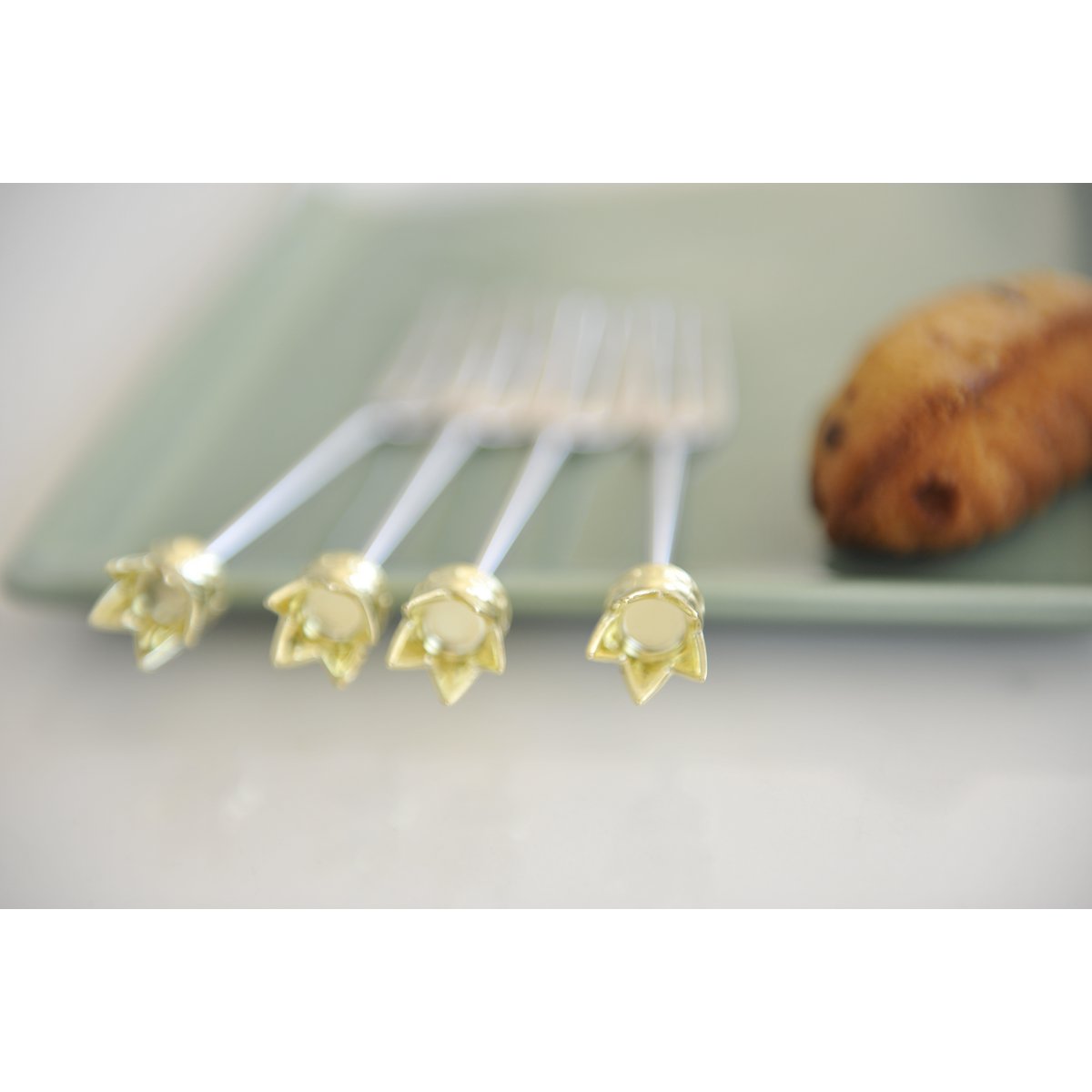 Golden Crown Dessert Forks - veel van 4