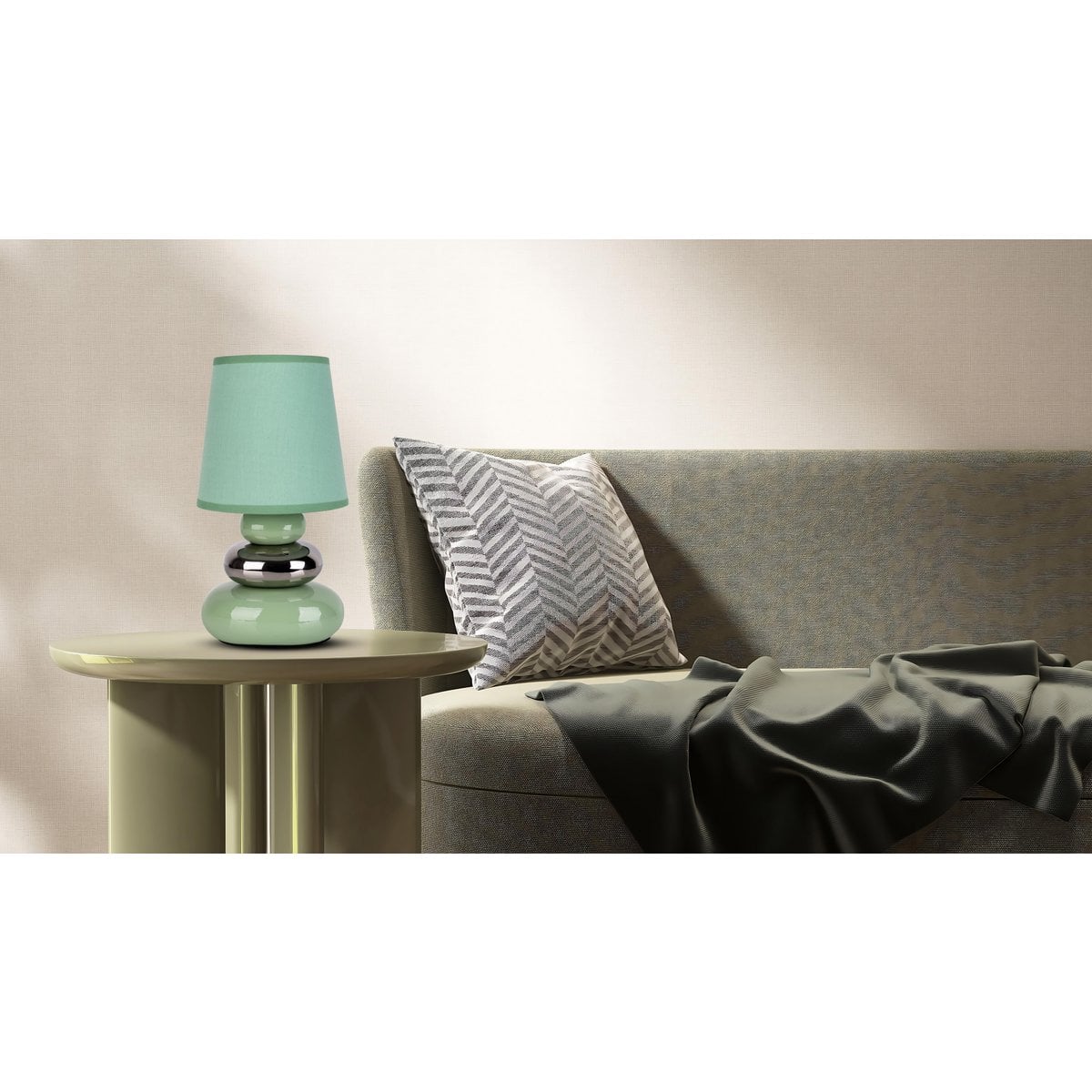 Liv · Houten tafellamp met linnen kap