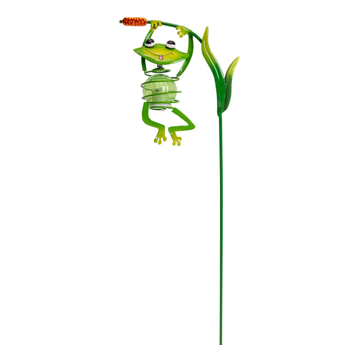 2 Set Solar-Deco Hanglight "Frosch" ca. 20 en 66 cm hoog, gemaakt van geschilderd. Dawn Sensor;