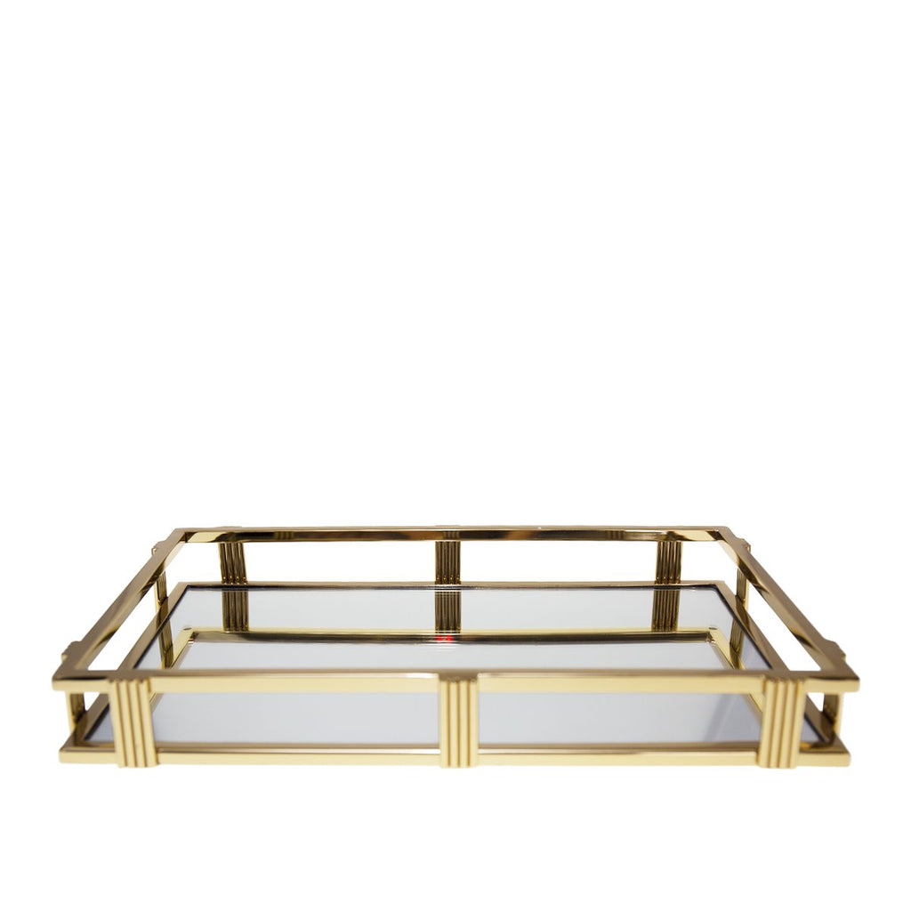 Gouden rechthoekige spiegellade 42x27x5cm