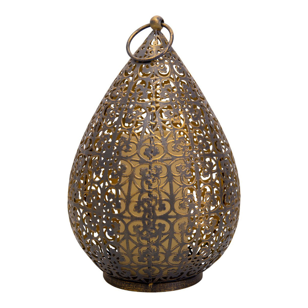 LED Decol Light 27,8 cm hoog in antiek goud, voor buiten, gemaakt van metaal en plastic, met geïntegreerde LED