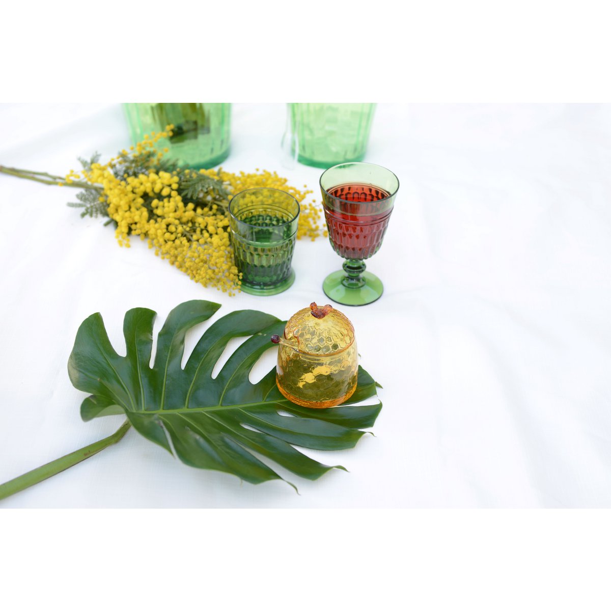 Amber honingpot 9,5x9.5x11.2 cm