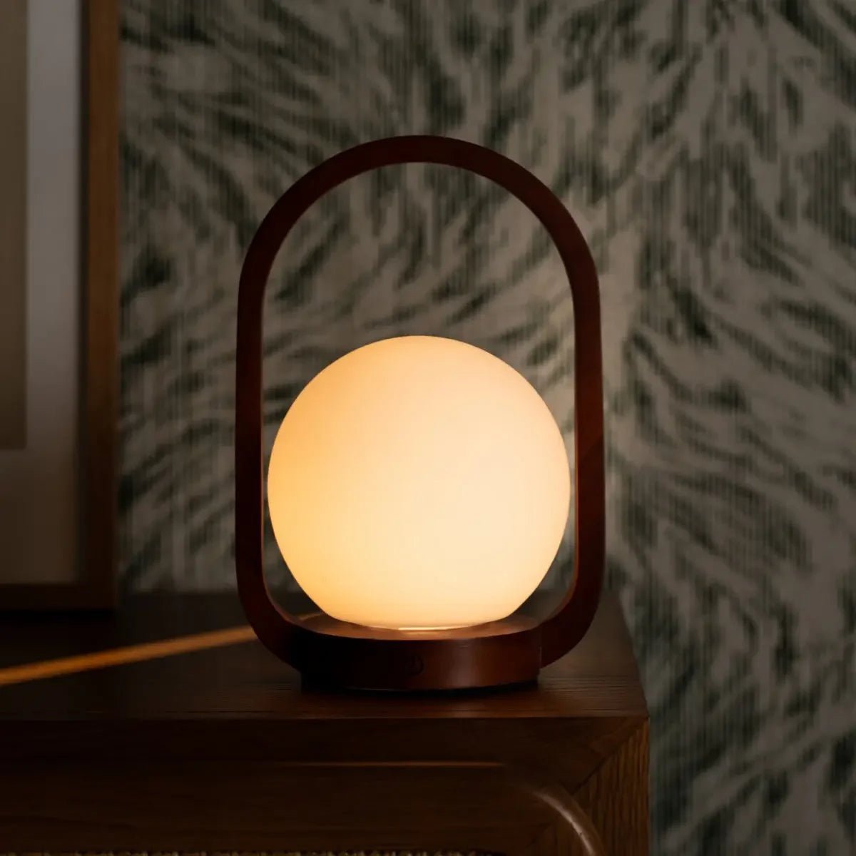 Skye kastanjebruine houten draadloze lamp | Oplaadbaar en dimbaar