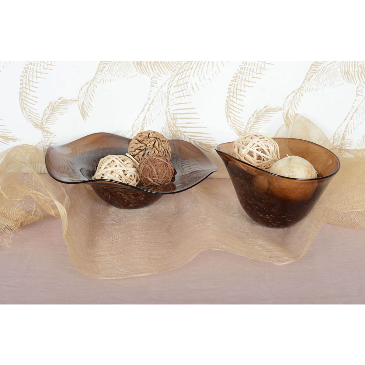 Bruine decoratieve snit 29x21x17cm