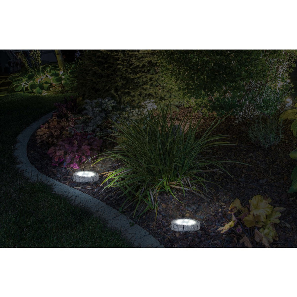 4 Set LED LED Solar-Floor-So-spit "Kian", voor buiten, plastic vloerlamp in grijs, met geïntegreerde LED