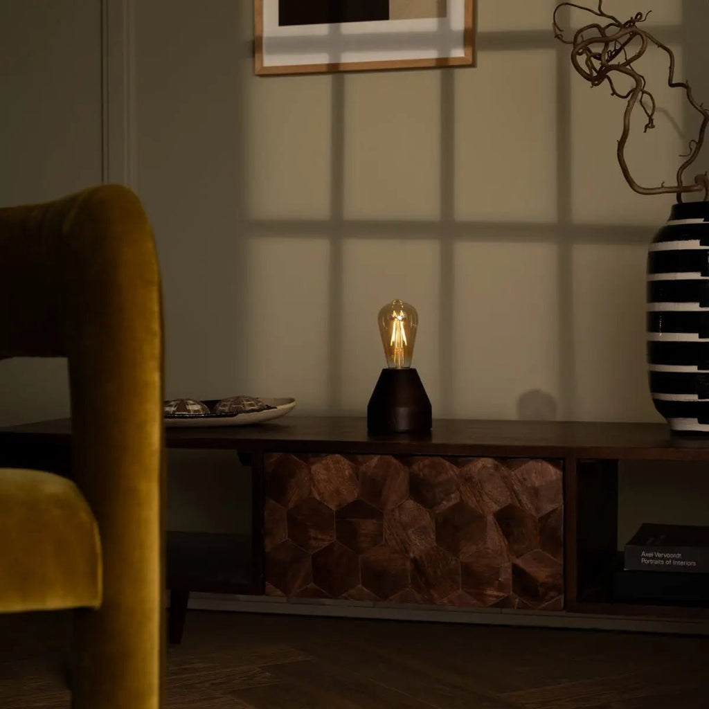 Zavi donkerbruine oplaadbare LED-tafellamp – draadloos, dimbaar, batterij met een levensduur van 80 uur