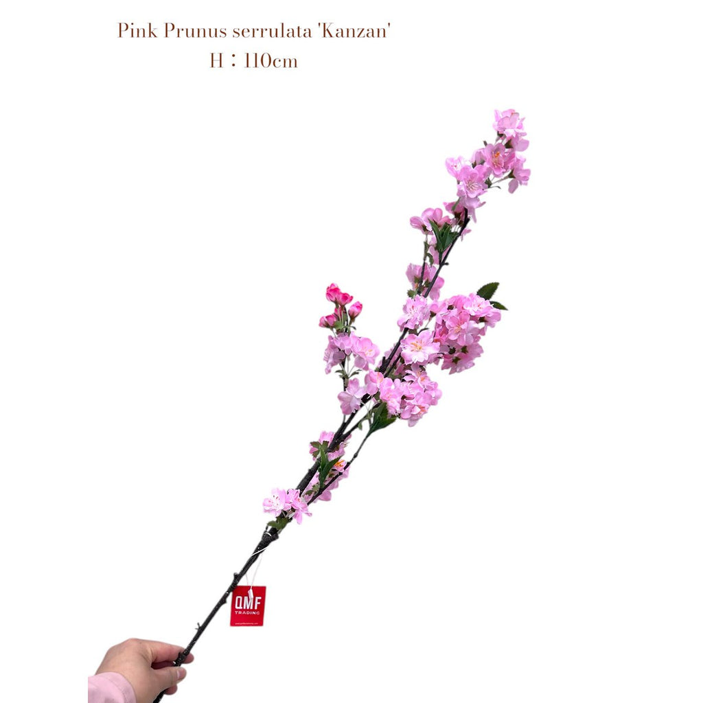 Artificial flowers Pink Prunus serrulata 'Kanzan' | Zijden kunstbloem | Lengte 110 1pcs