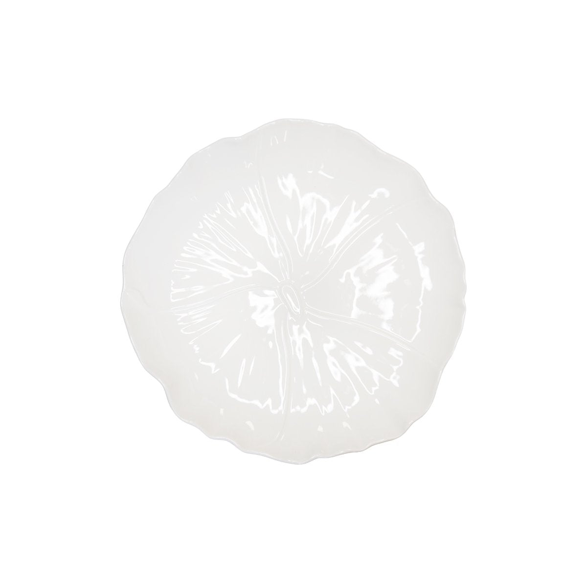 25 cm witte bloem dessertplaat