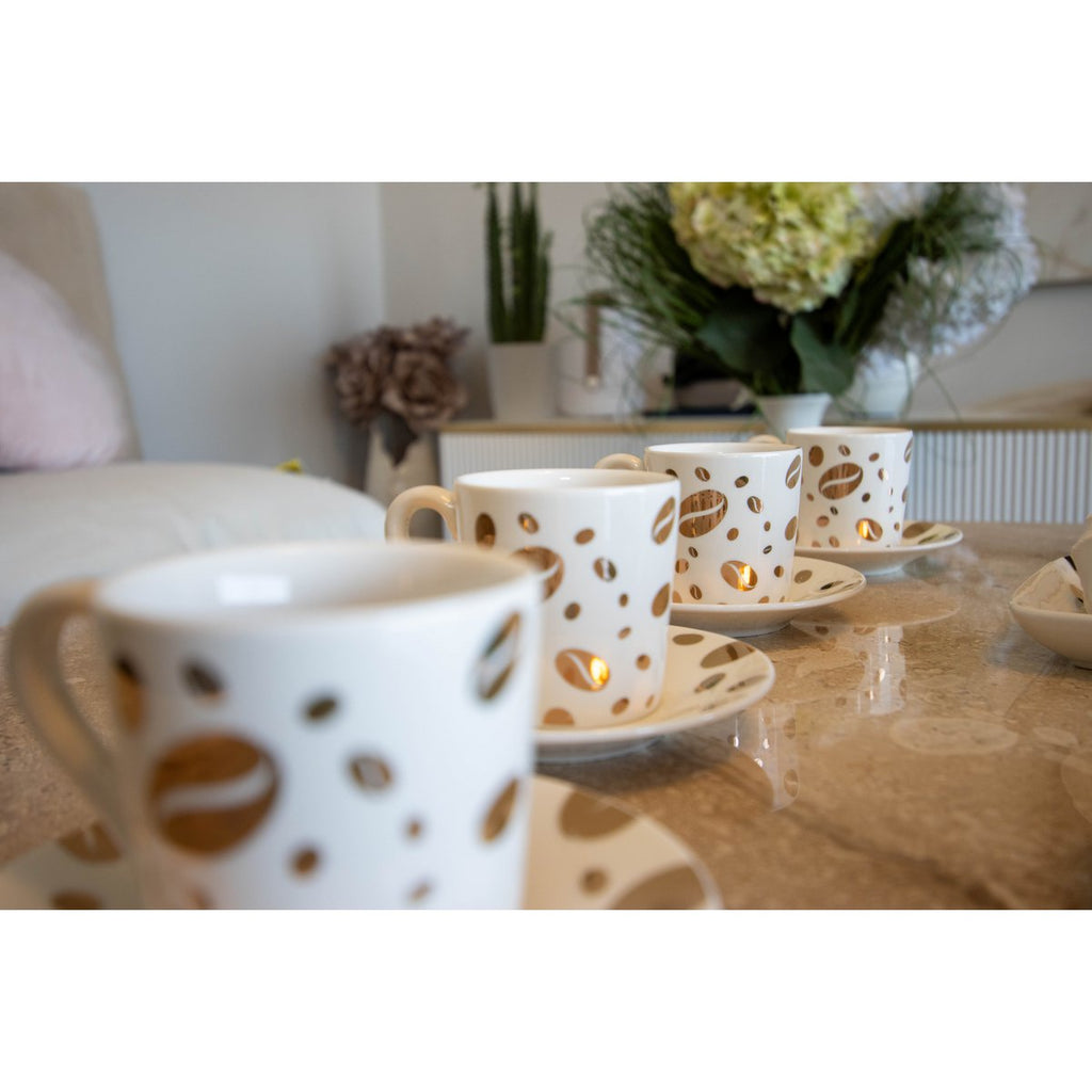 Coffee graanbekers en sub -tasses - veel van 4