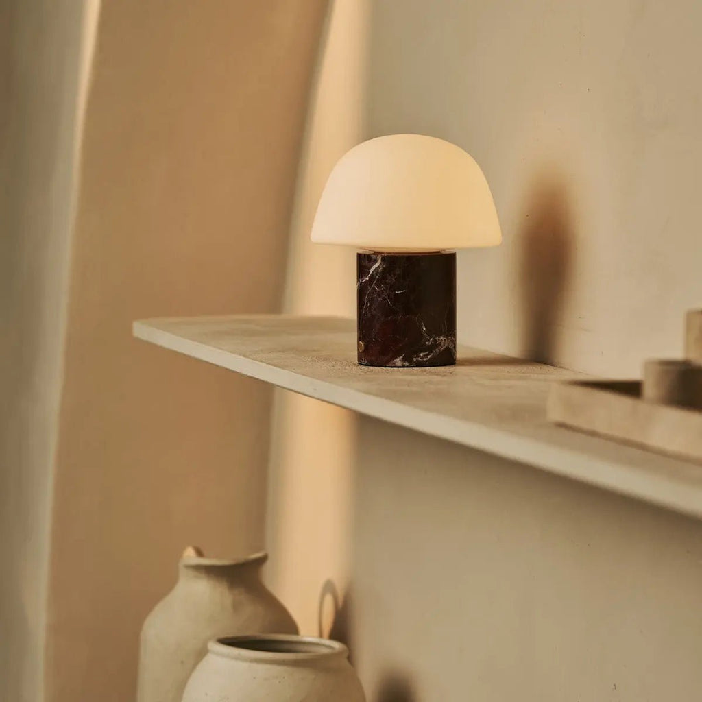Maes Red / Rosso Levanto - Elegante marmeren oplaadbare tafellamp, tot 100 uur verlichting, stijlvol en functioneel