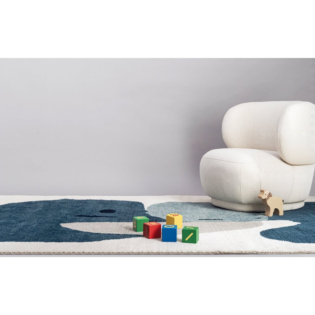 Geometrisch tapijt eerbetoon aan Joan Miró Collage