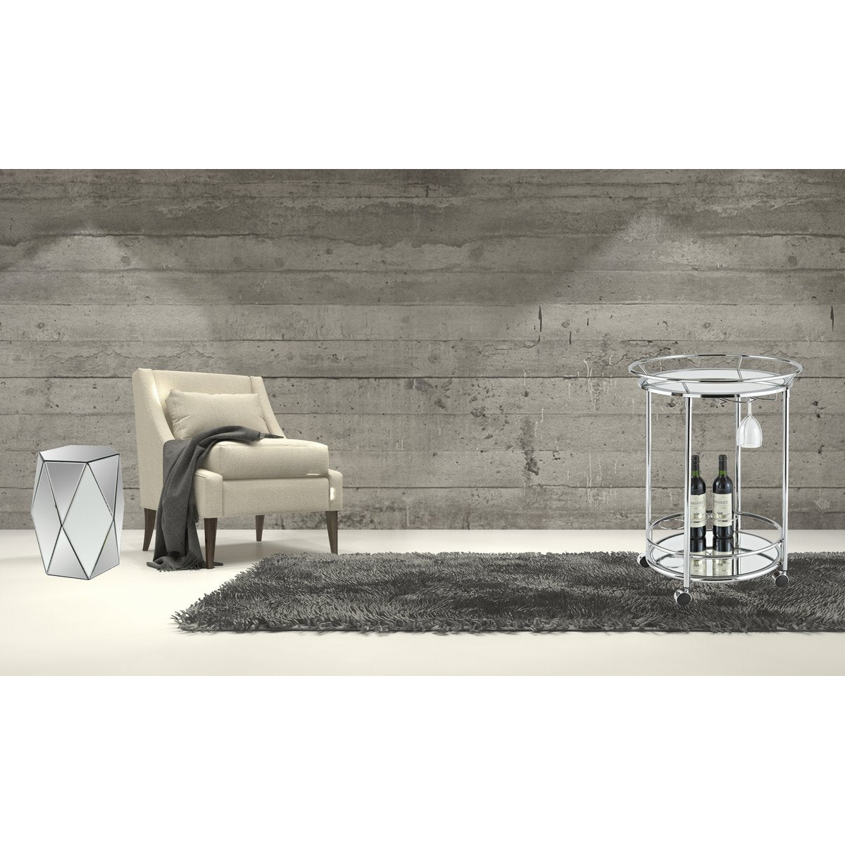 ROND ROESTVRIJ STAAL / SPIEGELSCHAAL D.57CM