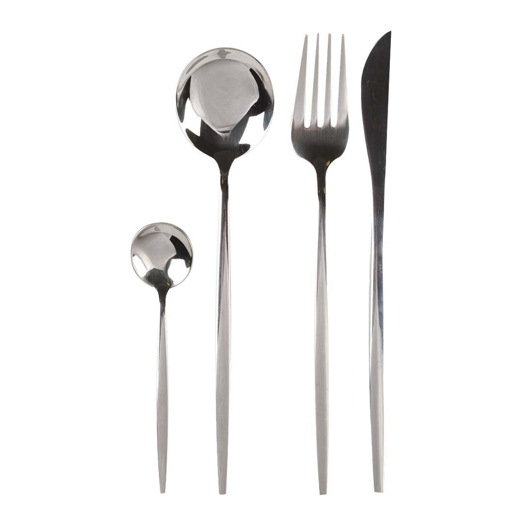 Huisvrouw 24 stuks zilveren glanzende afgeronde contouren