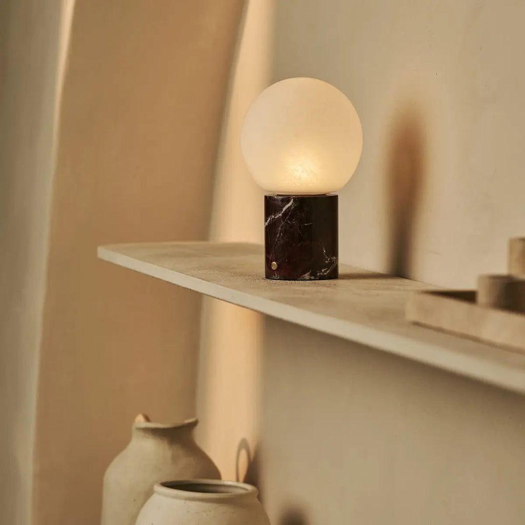 Metsu Rood / Rosso Levanto – Klassieke marmeren oplaadbare tafellamp met 3 lichtkleuren en dimfunctie