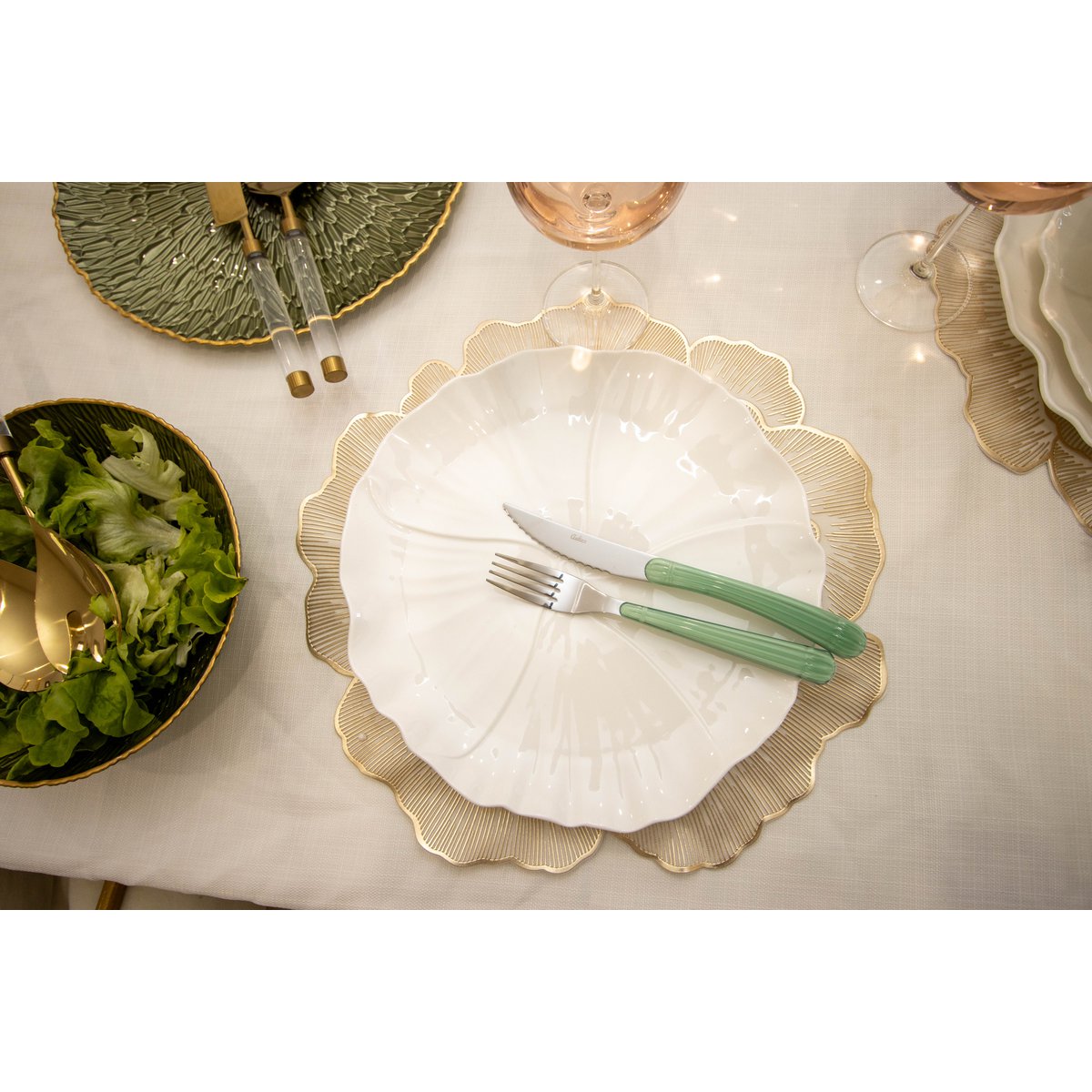 Witte bloemplaat plaat 30 cm