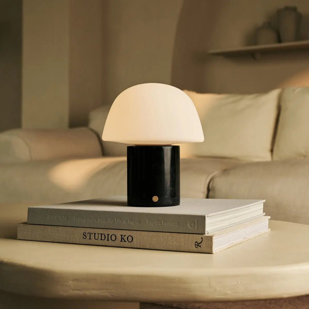 Maes Black / Nero Marquina - Elegante marmeren oplaadbare tafellamp, tot 100 uur verlichting, stijlvol en functioneel