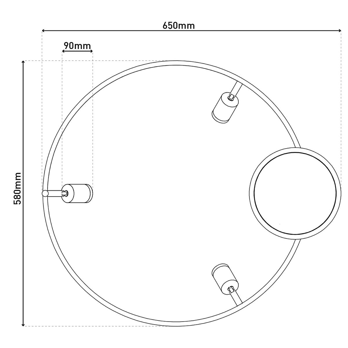 LED -plafondlamp "Tristan", moderne metalen plafondlamp en plastic in stalen blanco, de LED's zijn stevig geïnstalleerd. Met ongeveer 58 cm Øthie ideale verlichting voor woonkamer, eetkamer of keuken.
