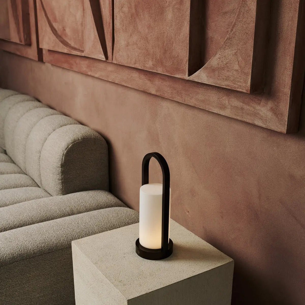 Evie Donkerbruine Oplaadbare Houten Tafellamp – Dimbaar & Snoerloos