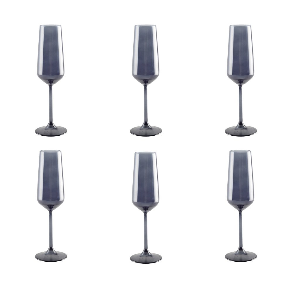 Black Champagne Flutes - Set van 6