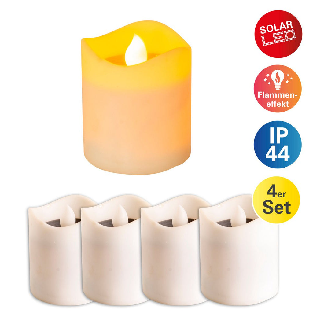 4 Set LED -zonnekaarsen voor buiten, gemaakt van plastic in het wit, met geïntegreerde LED's