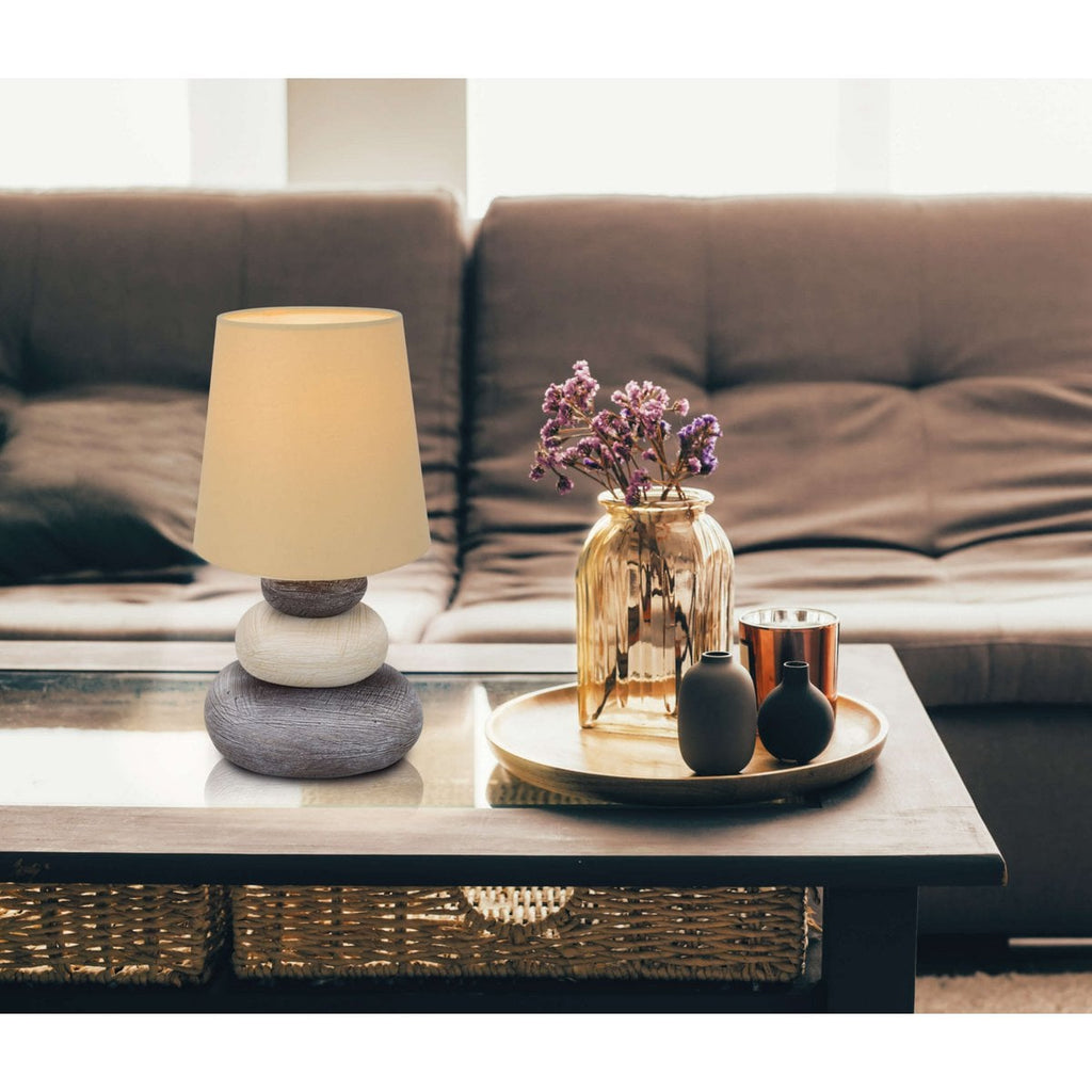 Liv · Houten tafellamp met linnen kap