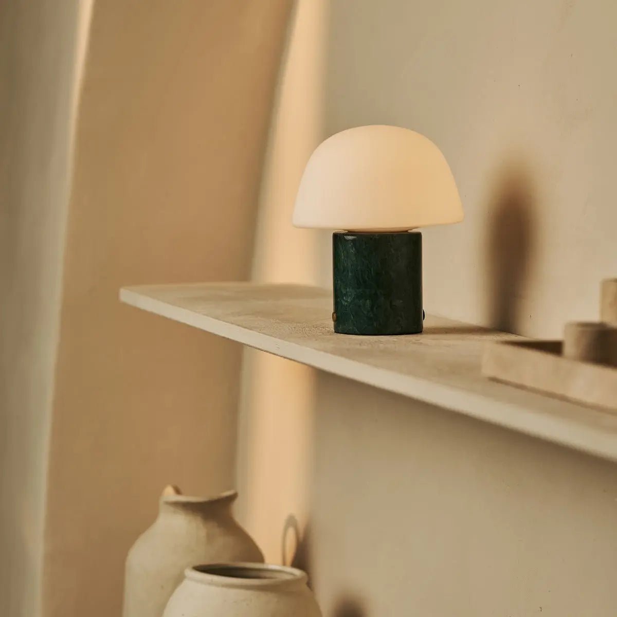 Maes Green / Verde Alpi - Elegante marmeren oplaadbare tafellamp, tot 100 uur verlichting, stijlvol en functioneel