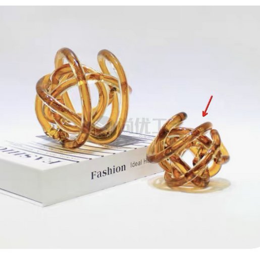 Gele glasknoop (klein) Diameter: 11cm