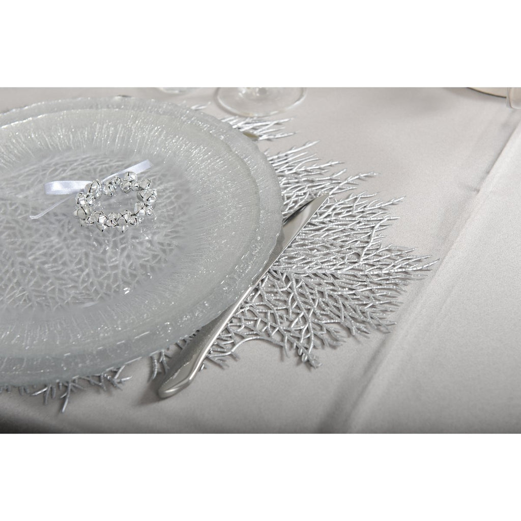 Zilveren bladplaat hieronder