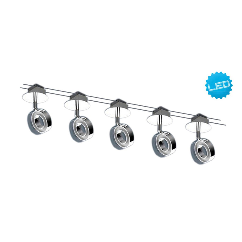 LED-touwsysteem "Tony" gemaakt van metaal en plastic, staal leeg, met stevig ingebouwde LED's, 5 meter