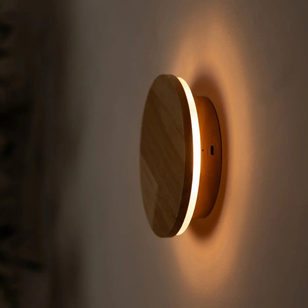 Lou lichtbruine draadloos wandlicht - oplaadbaar en dimbare aanraakregeling - 2700K warm licht