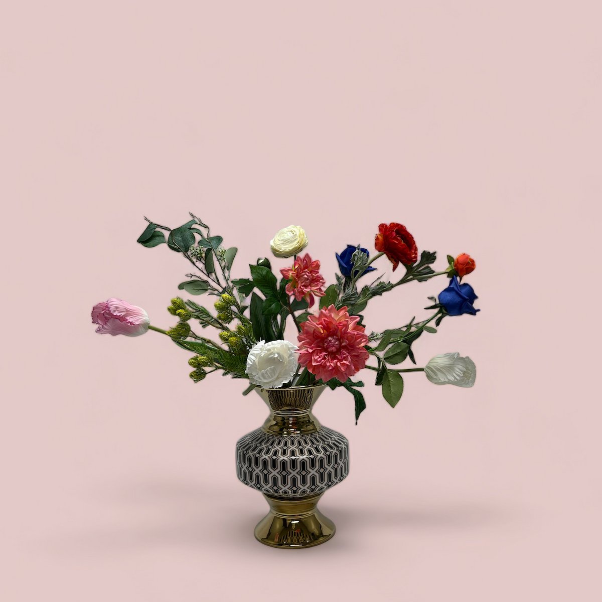 Vintage porseleinen vaas (CV10961-12-zwart-GROOT)