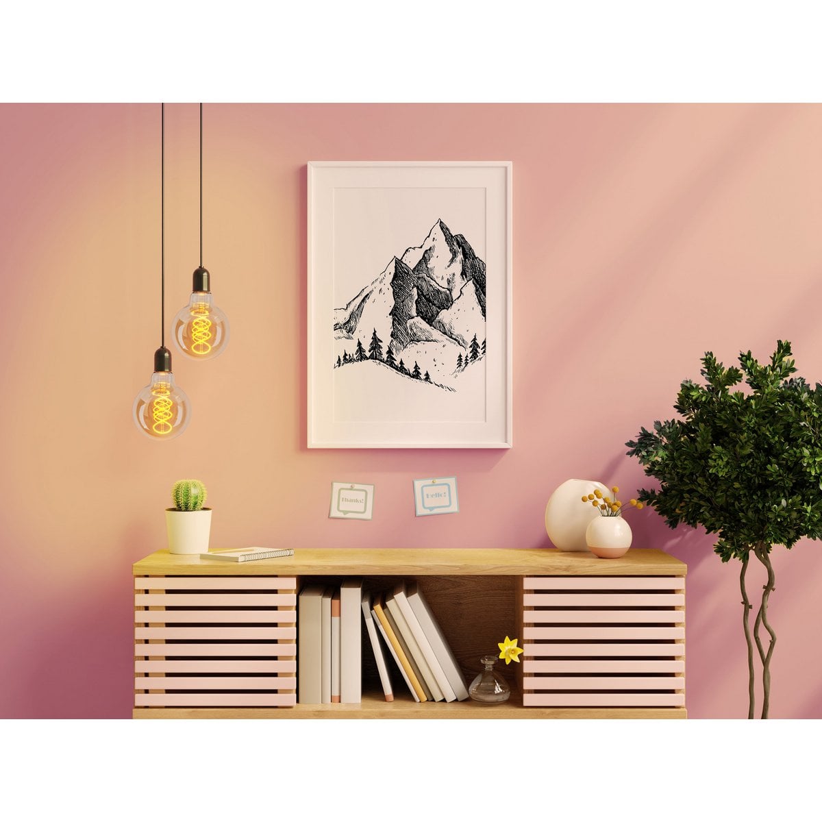 LED -lamp "Dilly" set van 3 met E27 -versie, 4 watt Ø 9,5 cm, gemaakt van metaal en glas, barnsteen