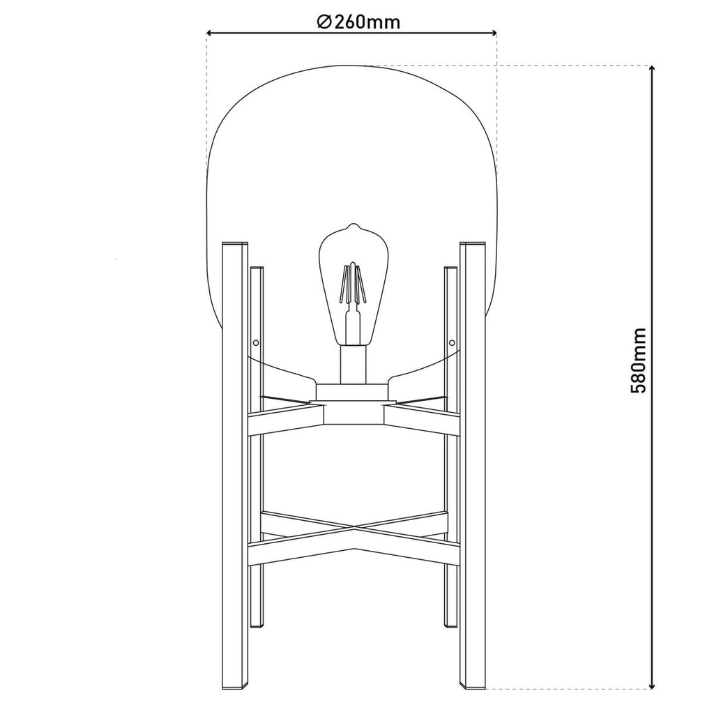 Liv · Glazen tafellamp — 58cm zwart