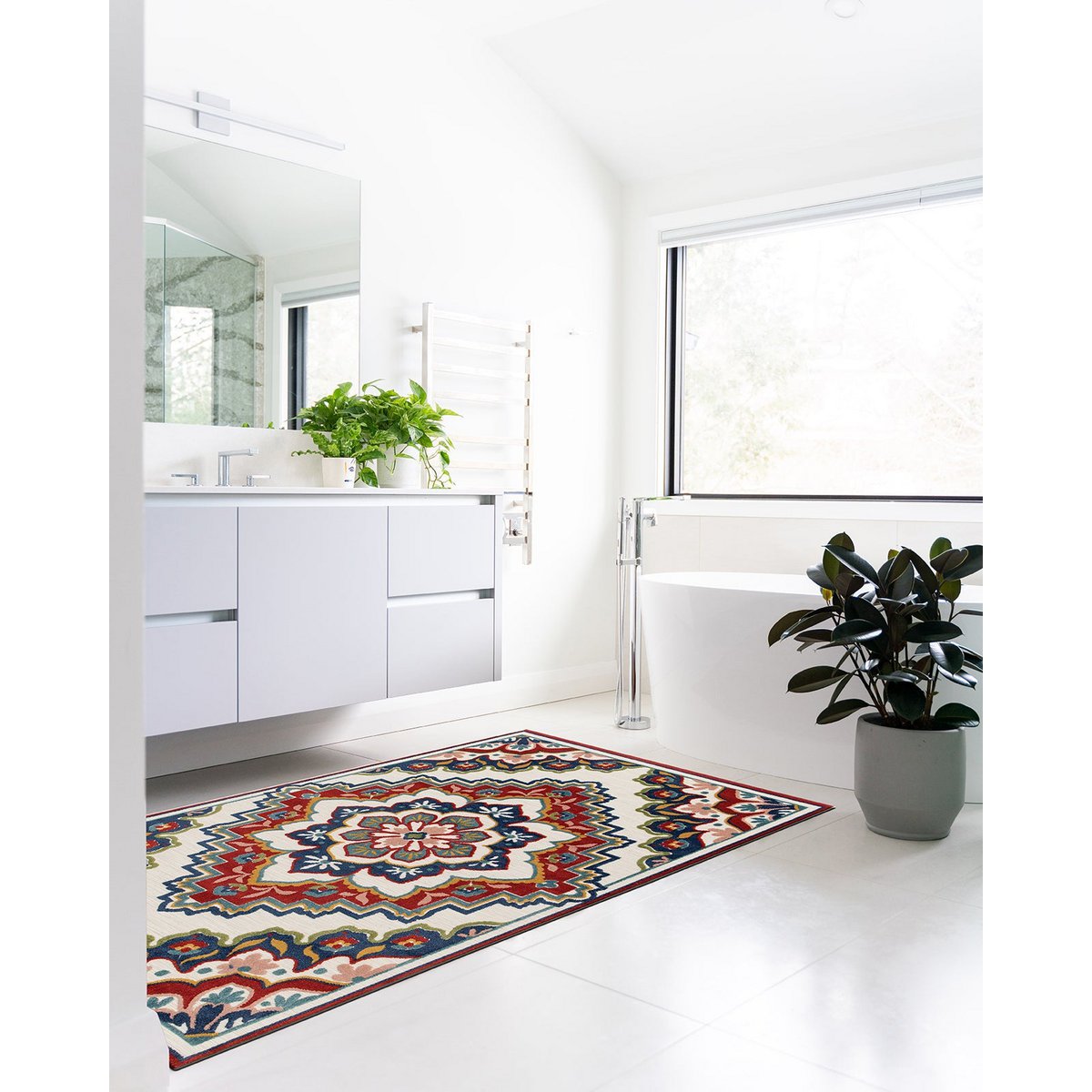 Buiten tapijt geweven fluweel en dahlia gerecht