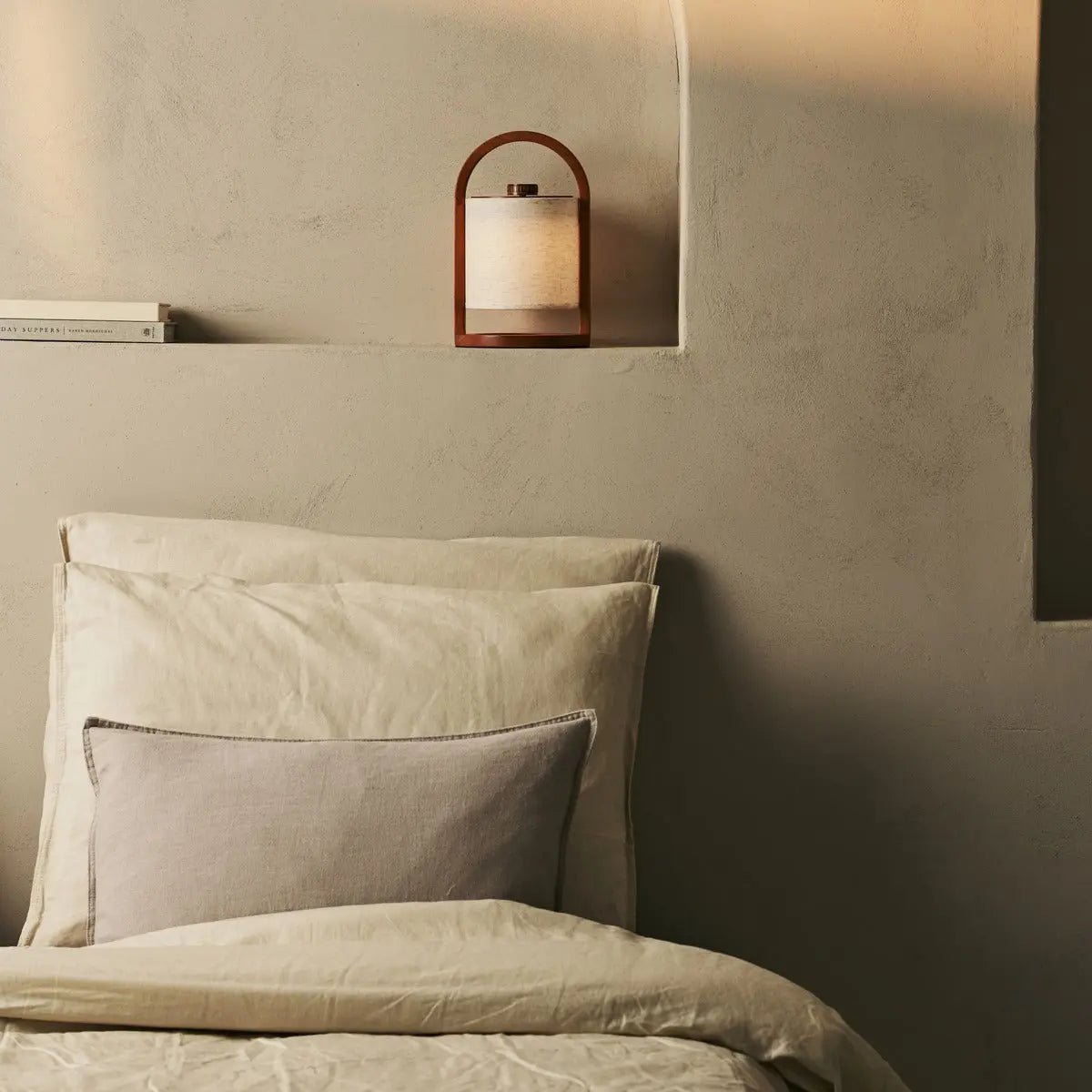 Rivierkastanje houten oplaadbare lamp - dimbaar en draadloos licht