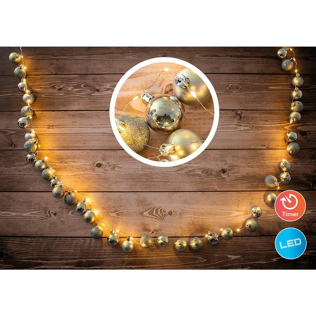 LED Outdoor Christmas Light Chain L: 250 cm goud