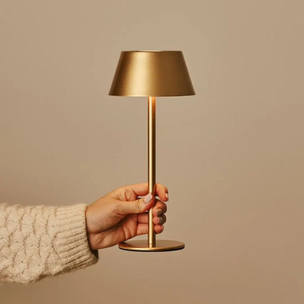 Milou Gold - tafellamp zonder kabel L Modern, Design & 3 Light Modi