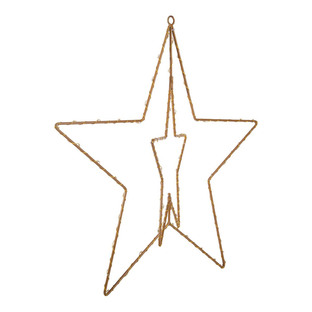 LED Outdoor Christmas Lamp "Stern" Ø 40 cm kerstdecoraties gemaakt van metaal in goud met stevig geïnstalleerde LED's