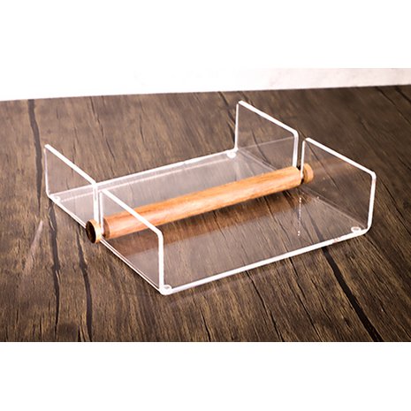 Acryl- en houten handdoekhouder