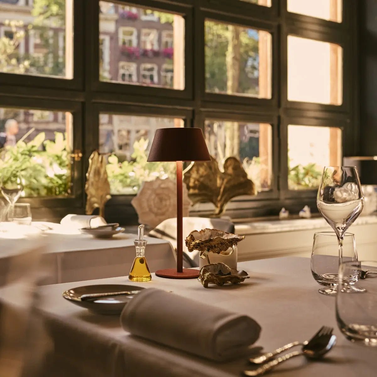 Milou Bronze - Tafellamp zonder kabel L Modern, Design & 3 Light Modi