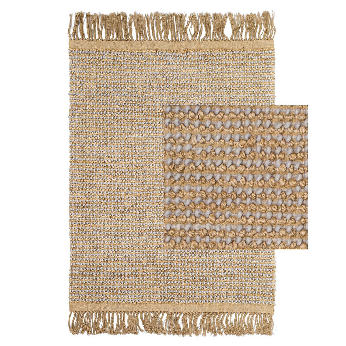 BUBBLES vloerkleed van jute en wol