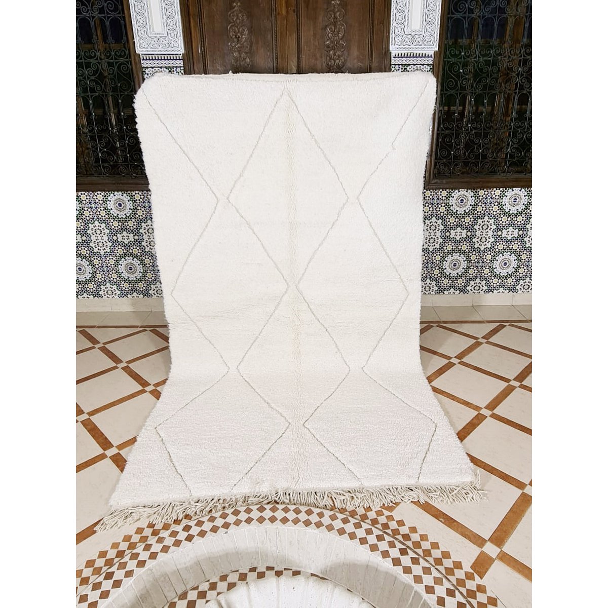 Berber vloerkleed Beni Ouarain zuivere wol 153 x 264 cm