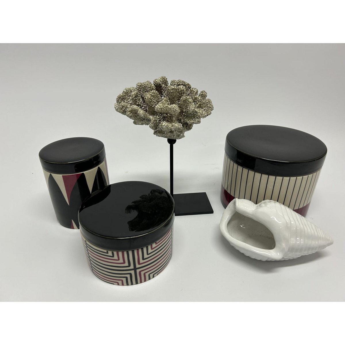 Coral collectie met metalen standaard ( champagnekleur)