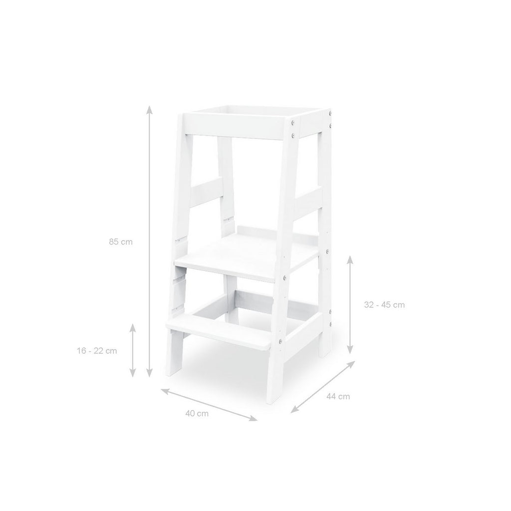 Leer Tower "Fino", wit gelakt