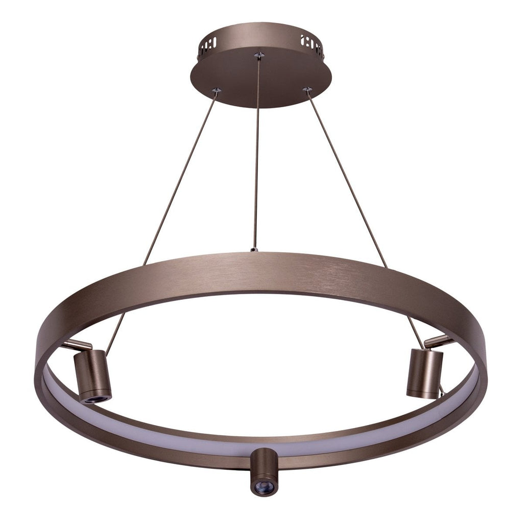 LED -hanglamp "" Tristan ", moderne metalen slinger lamp en plastic in stalen blanco, de LED's zijn stevig geïnstalleerd. Met ongeveer 58 cm Øthie, ideale verlichting voor woonkamer, eetkamer of keuken.