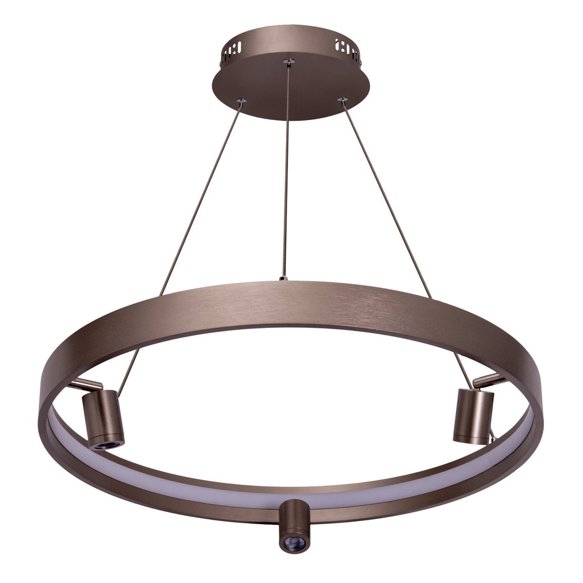 LED -hanglamp "" Tristan ", moderne metalen slinger lamp en plastic in stalen blanco, de LED's zijn stevig geïnstalleerd. Met ongeveer 58 cm Øthie, ideale verlichting voor woonkamer, eetkamer of keuken.
