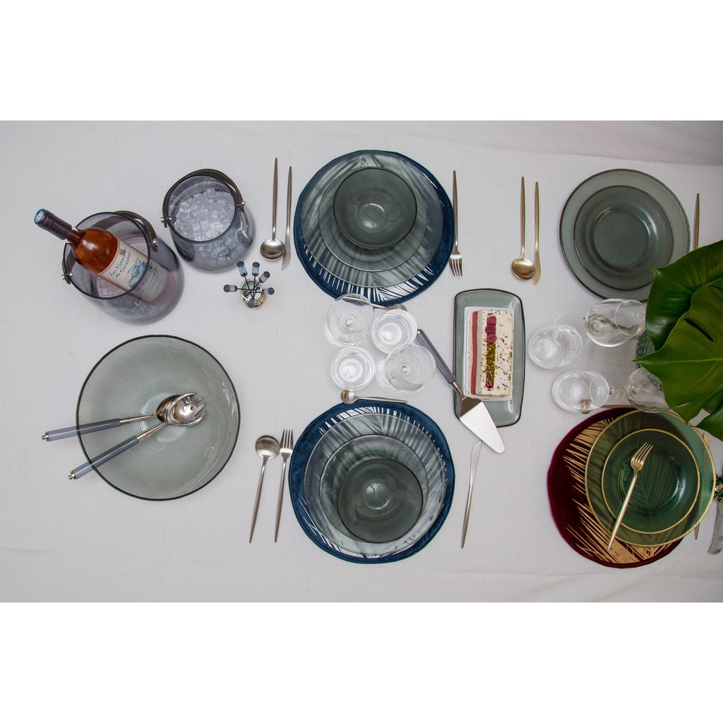 Huishouden 24 stuks mat zilver afgeronde contouren