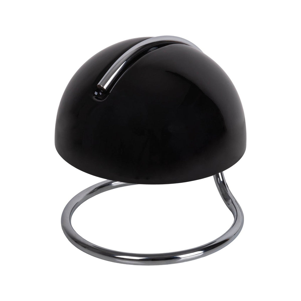 Liv · Houten tafellamp met linnen kap — chroom