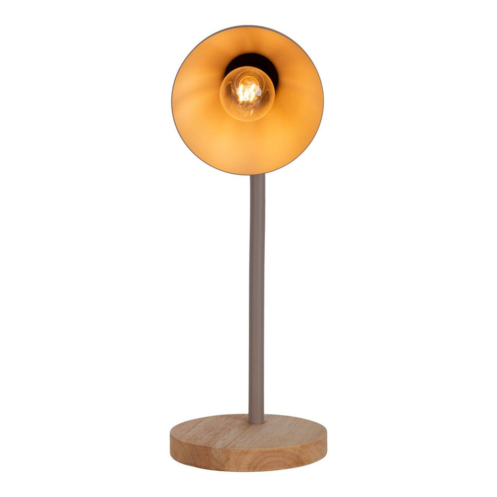 "Marie" bureaulamp gemaakt van metaal en hout, E14, bruin, 36,5 cm hoog